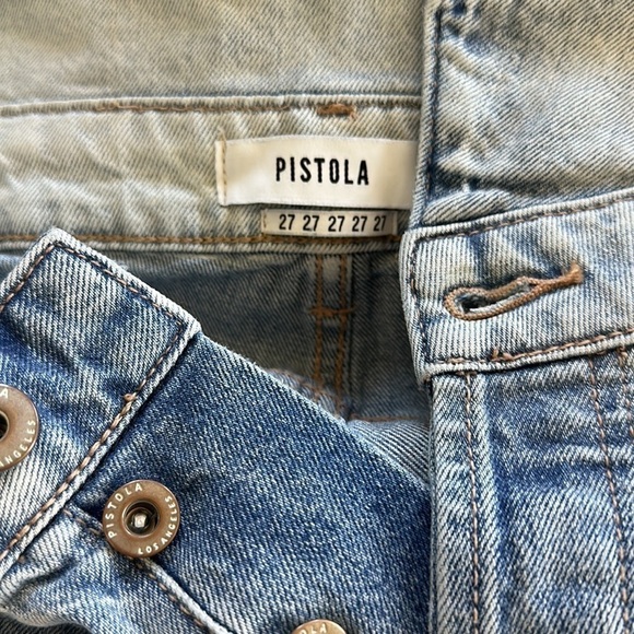 Pistola Woman Light Blue Nico High Rise Mom Fold Over Waist Jeans Size 27 - Picture 6 of 6